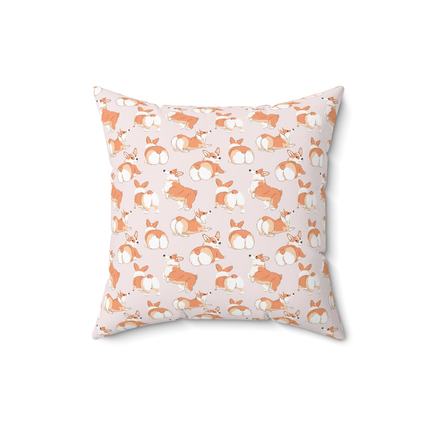 Corgi 'Talk To The Fluff' Spun Polyester Square Pillow