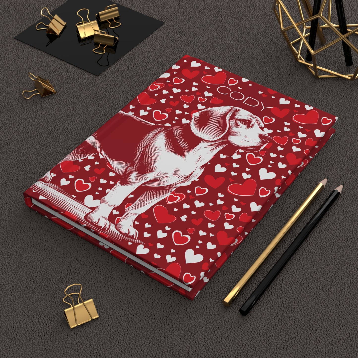 Beagle Hearts Hardcover Journal