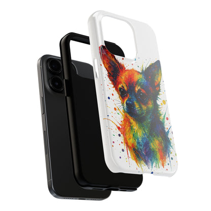 Chihuahua Portrait Splatter-Style Abstract Cell Phone Case