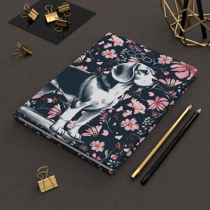 Beagle Flowers Hardcover Journal