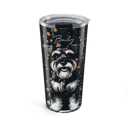 Schnauzer Flowers Tumbler, 20oz