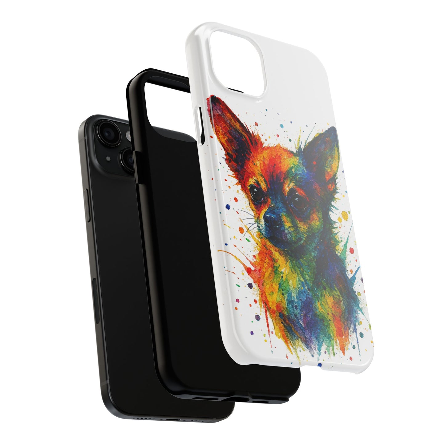 Chihuahua Portrait Splatter-Style Abstract Cell Phone Case