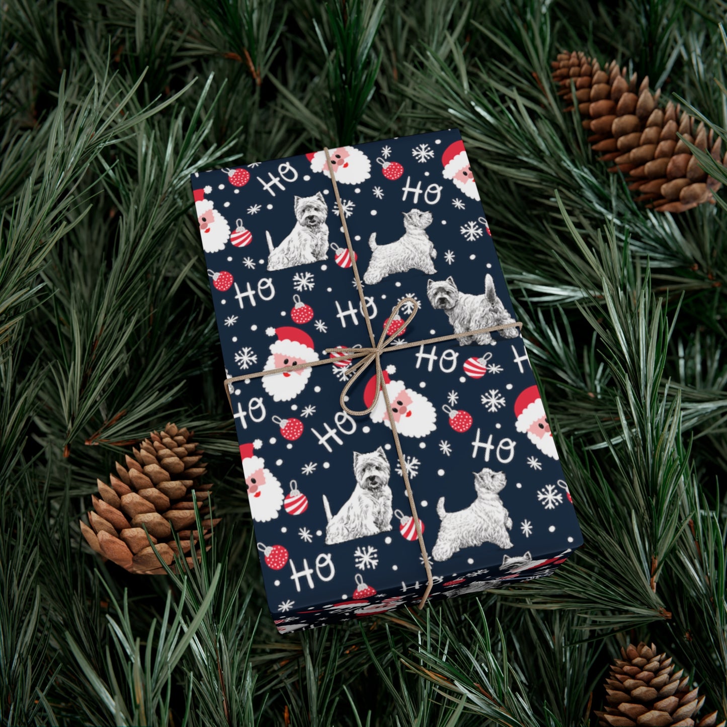 Westie Christmas Santa Gift Wrap Papers