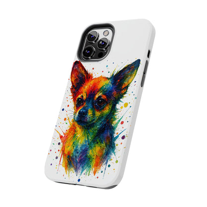 Chihuahua Portrait Splatter-Style Abstract Cell Phone Case