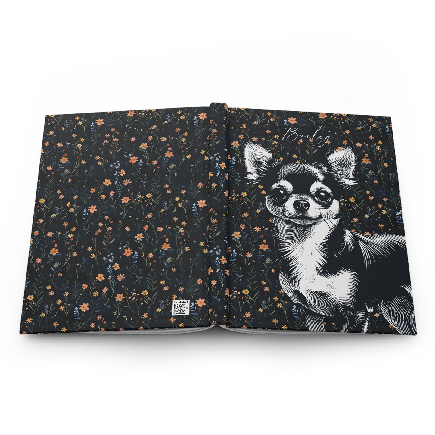 Chihuahua Flowers Hardcover Journal
