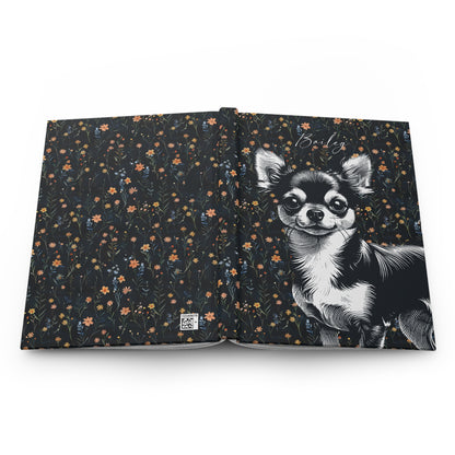 Chihuahua Flowers Hardcover Journal