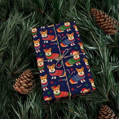 I Love Corgi Christmas Sweater Gift Wrap Papers