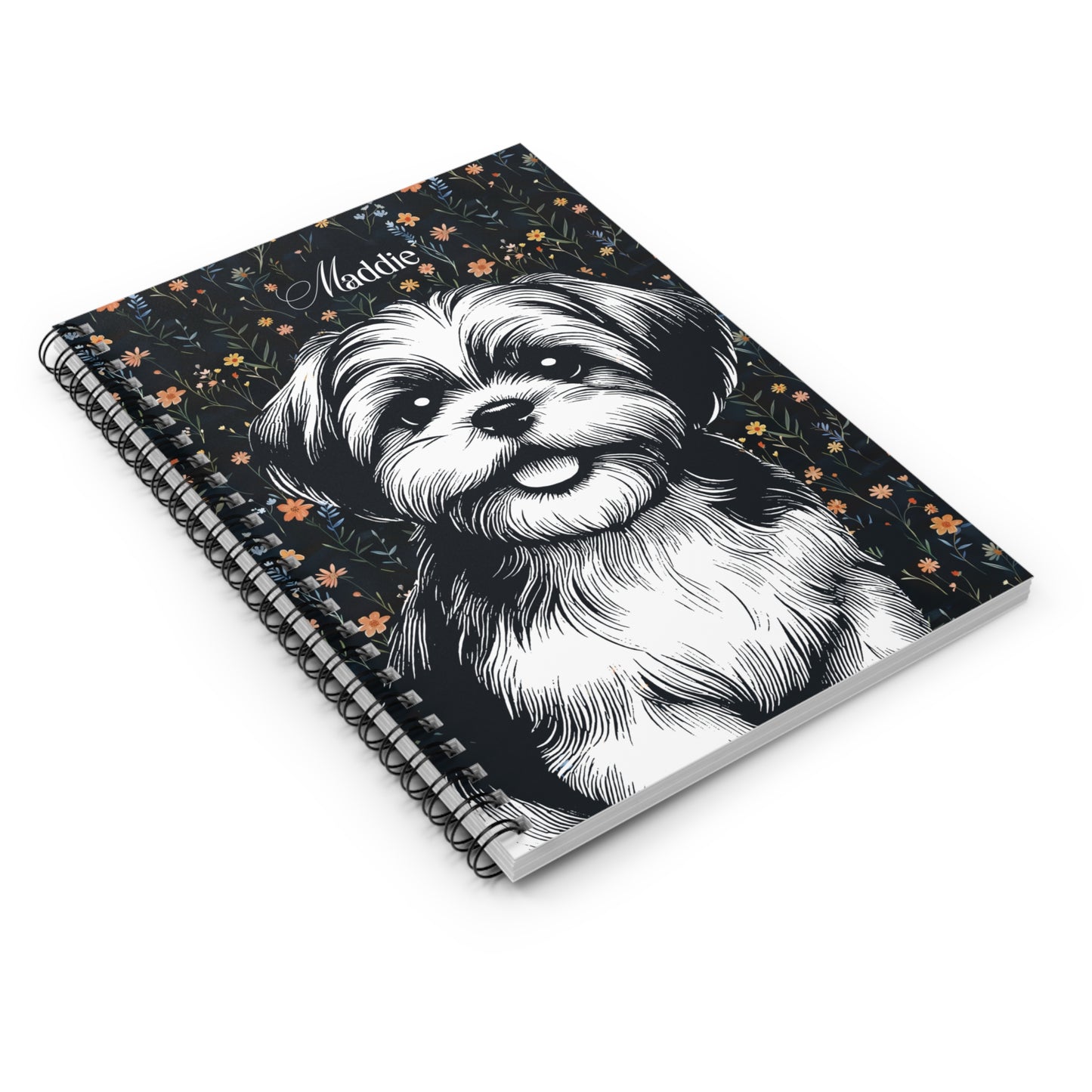 Shih Tzu Flower Spiral Notebook