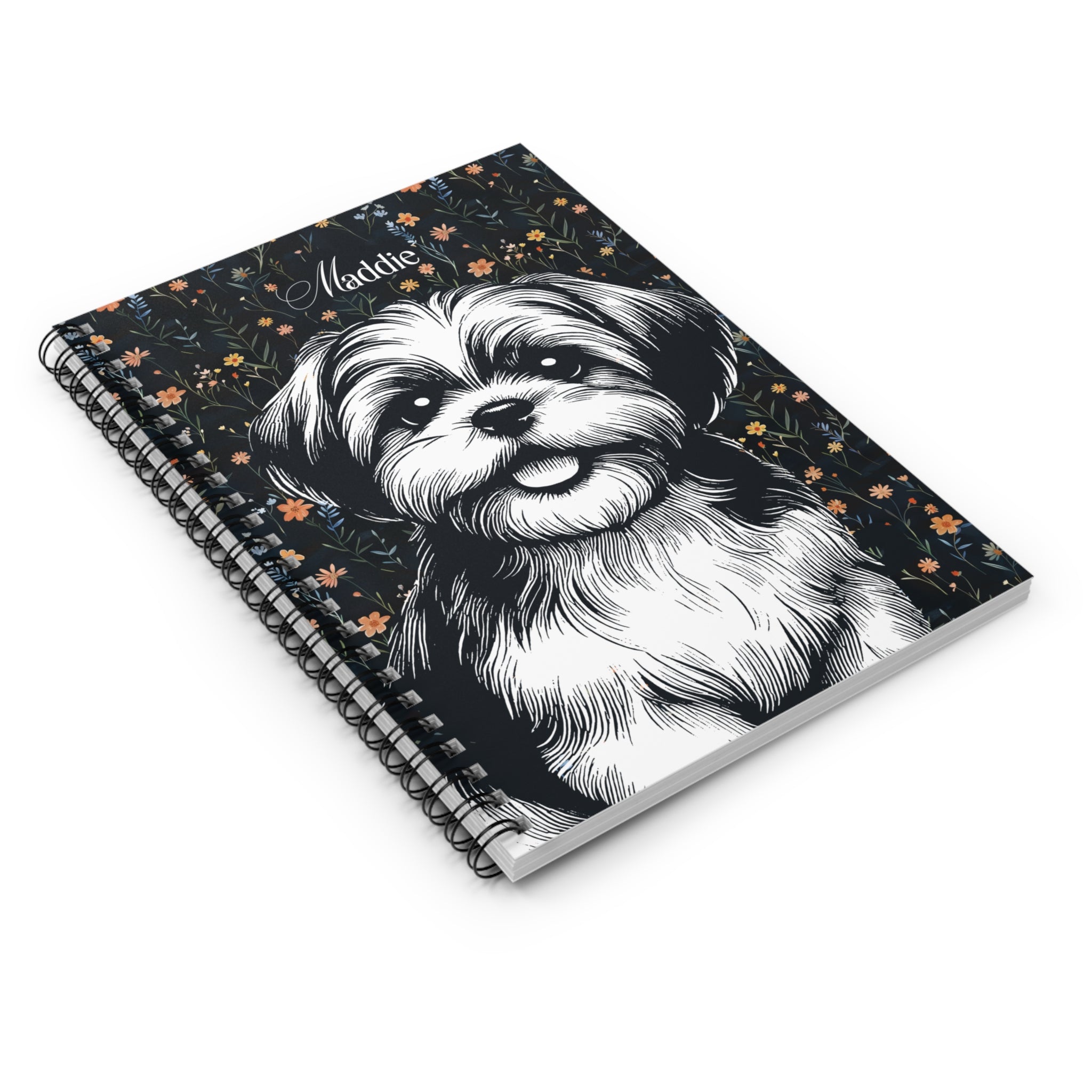 Shih Tzu Flower Spiral Notebook