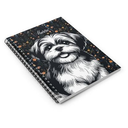 Shih Tzu Flower Spiral Notebook