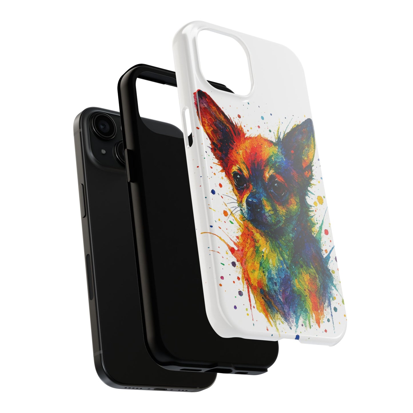 Chihuahua Portrait Splatter-Style Abstract Cell Phone Case