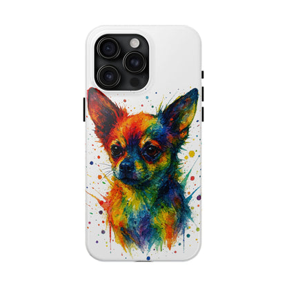 Chihuahua Portrait Splatter-Style Abstract Cell Phone Case