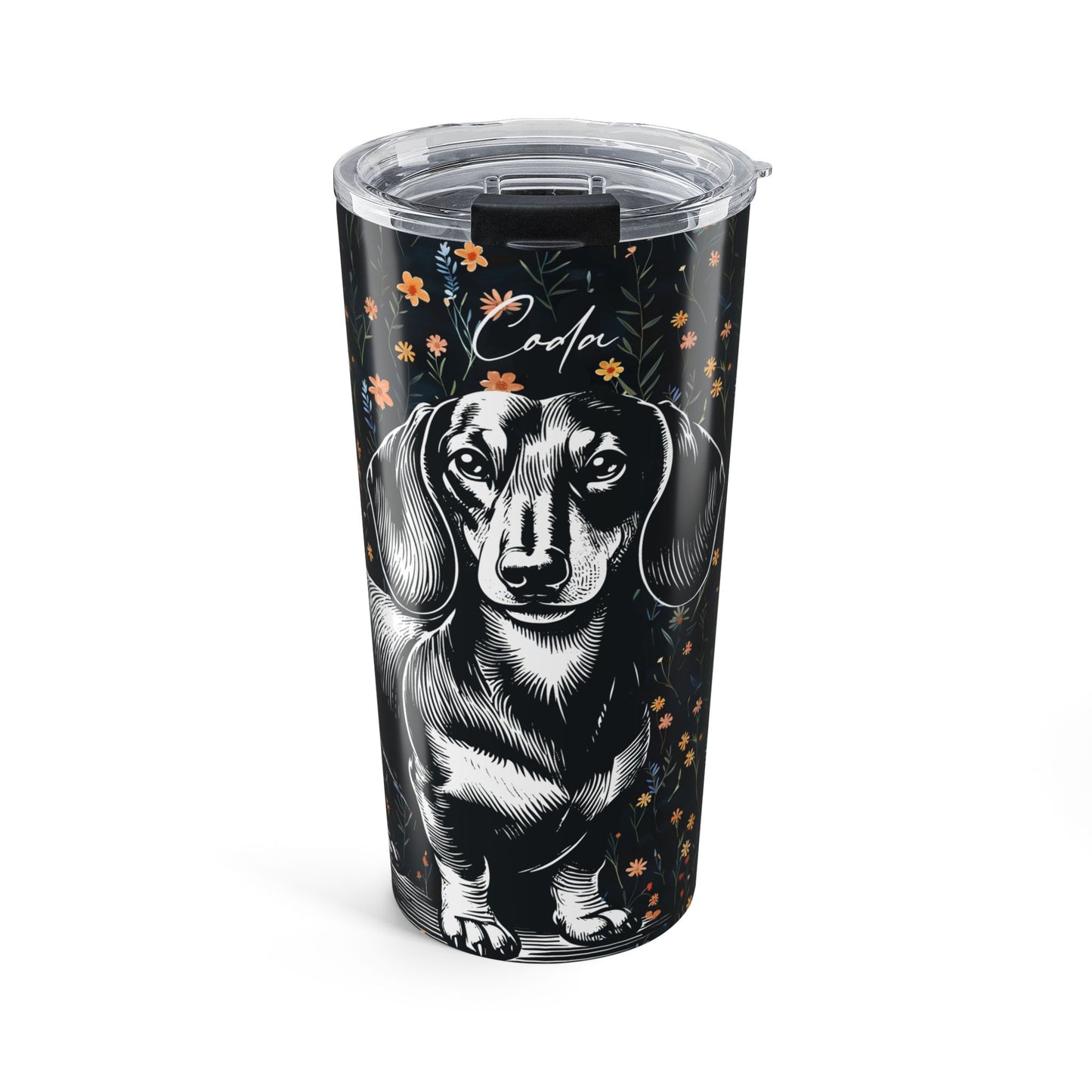 Dachshund Flowers Tumbler, 20oz
