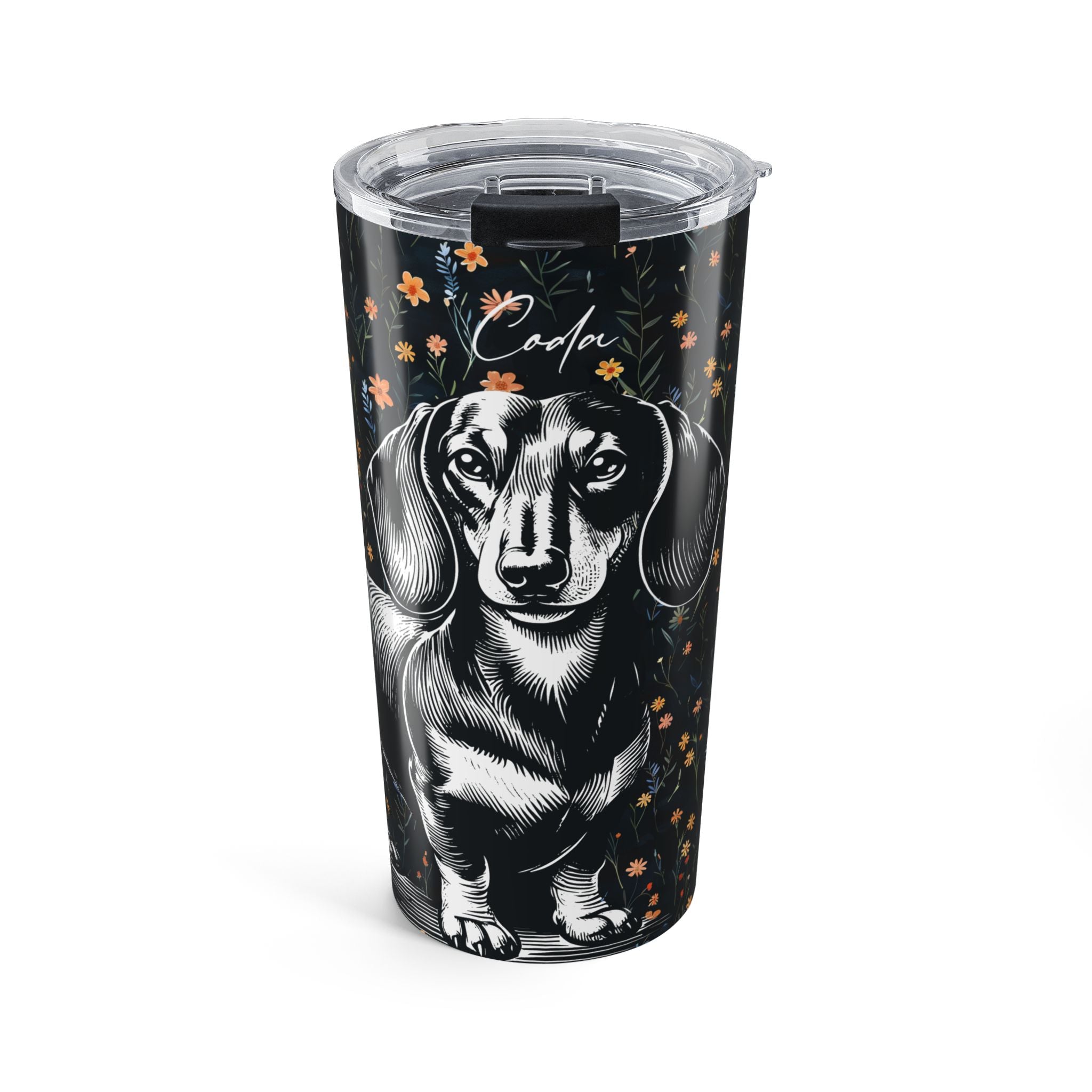 Dachshund Flowers Tumbler, 20oz