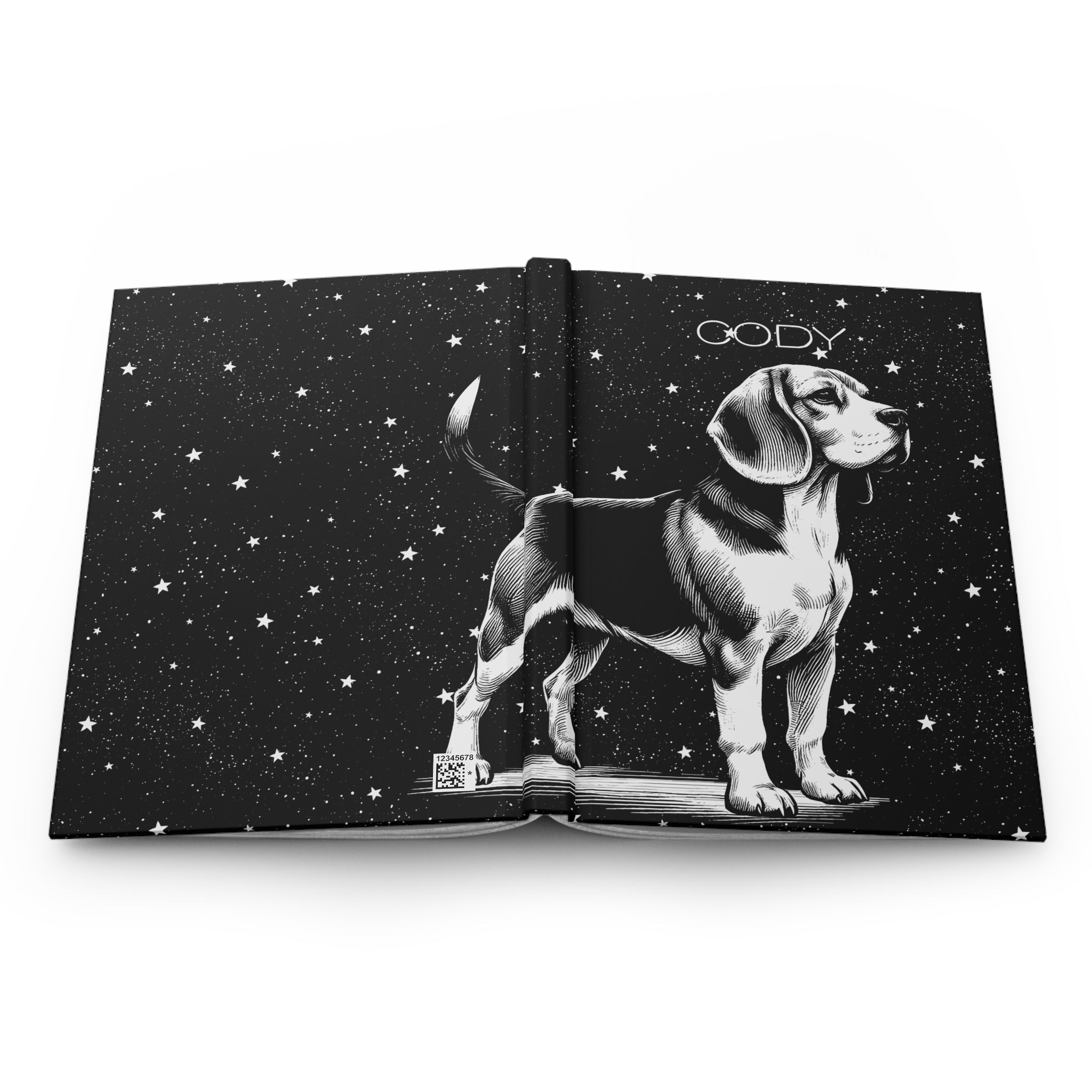 Beagle Night Starry Sky Hardcover Journal