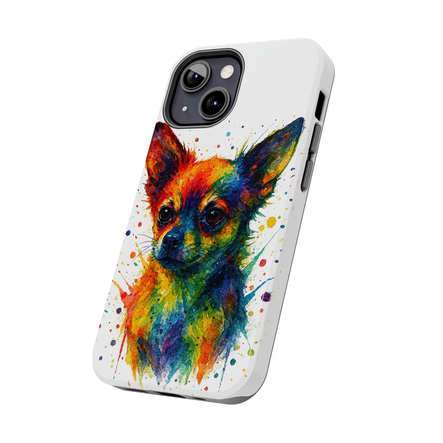 Chihuahua Portrait Splatter-Style Abstract Cell Phone Case