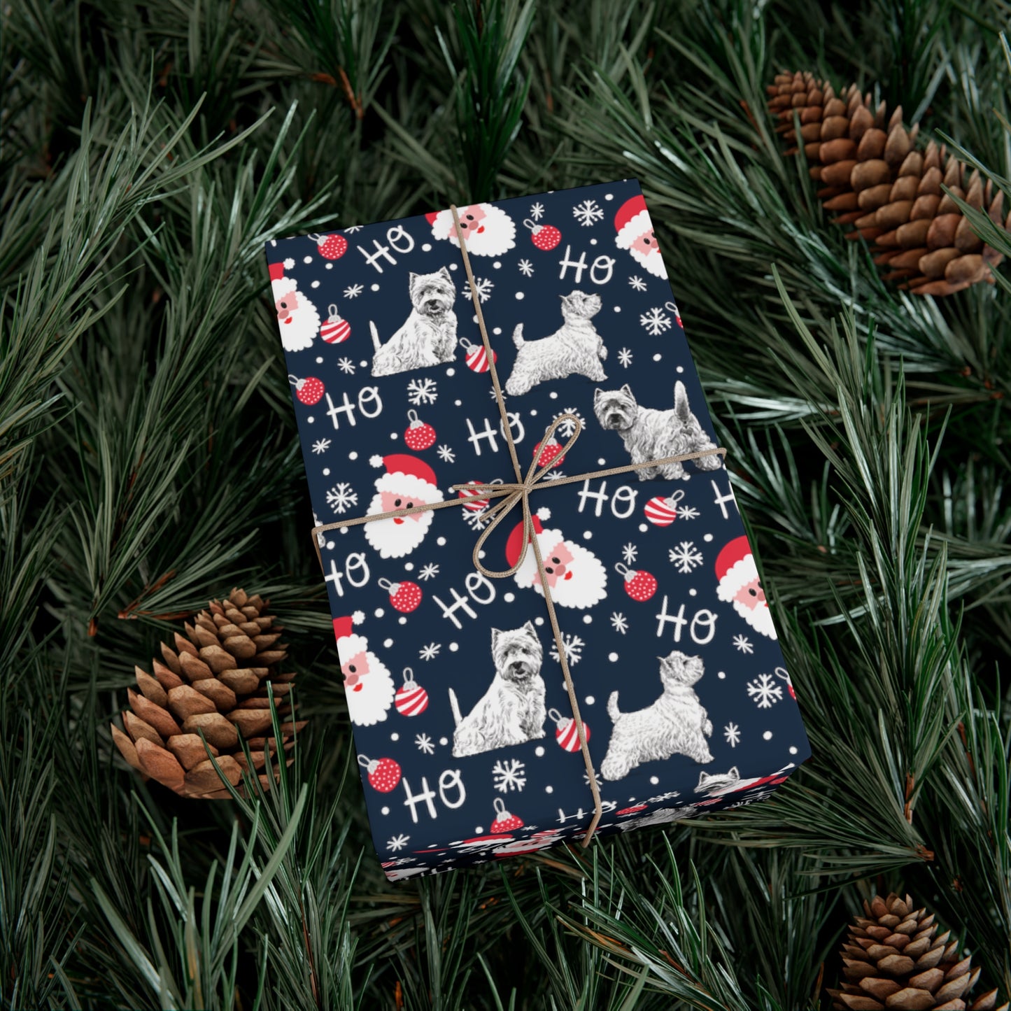 Westie Christmas Santa Gift Wrap Papers