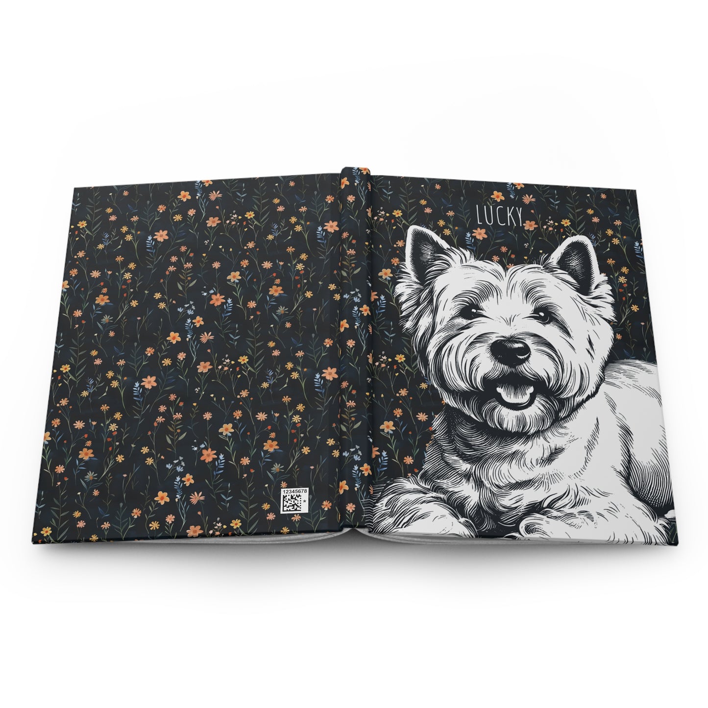 Westie Floral Hardcover Journal