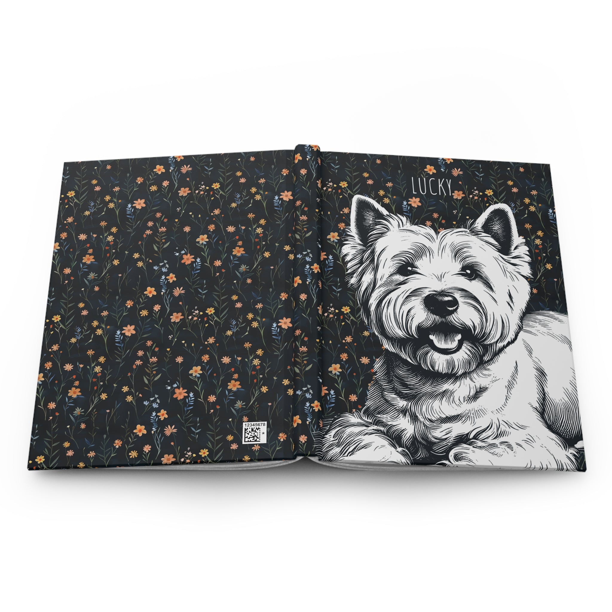 Westie Floral Hardcover Journal