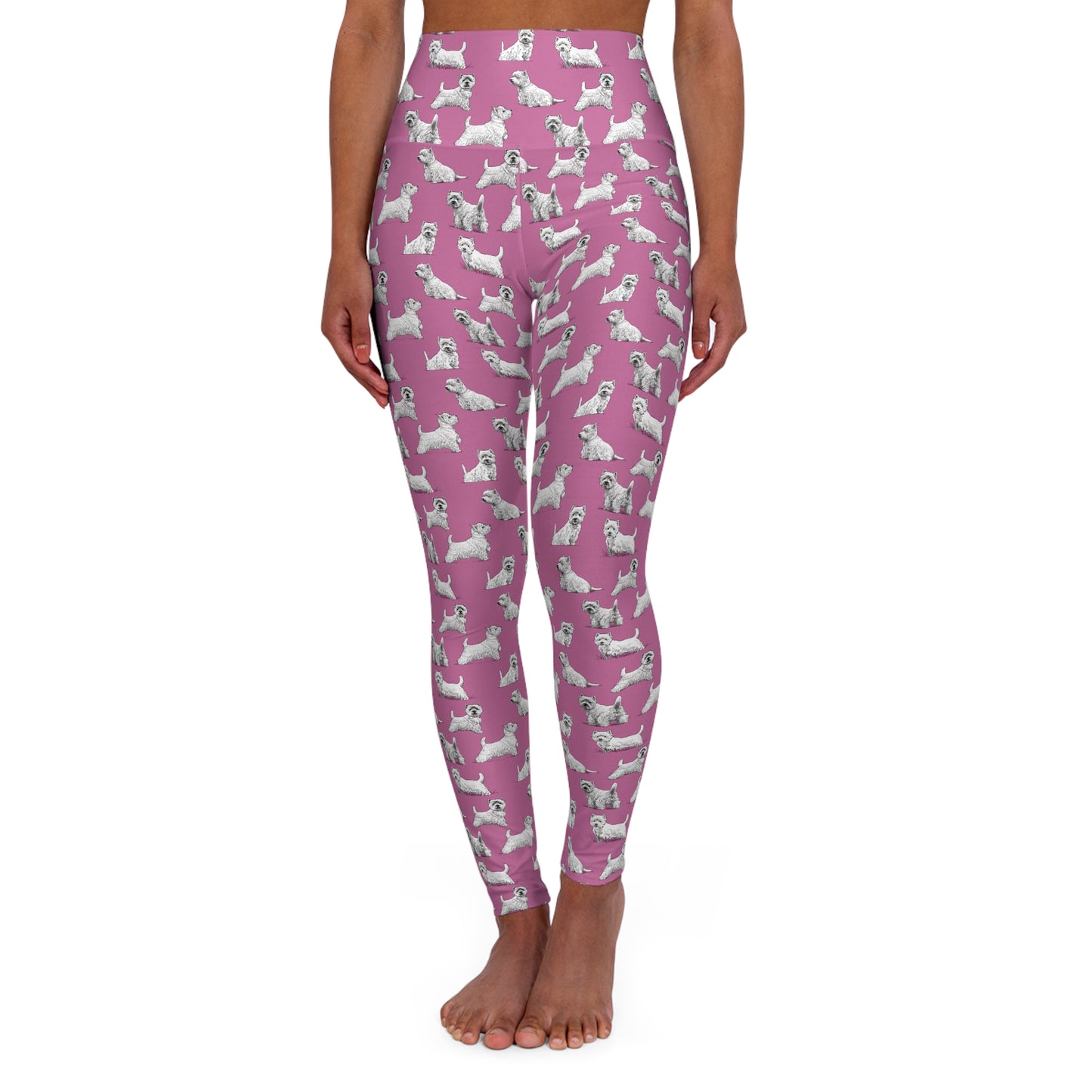 Westie High Waisted (Pink) Yoga Leggings