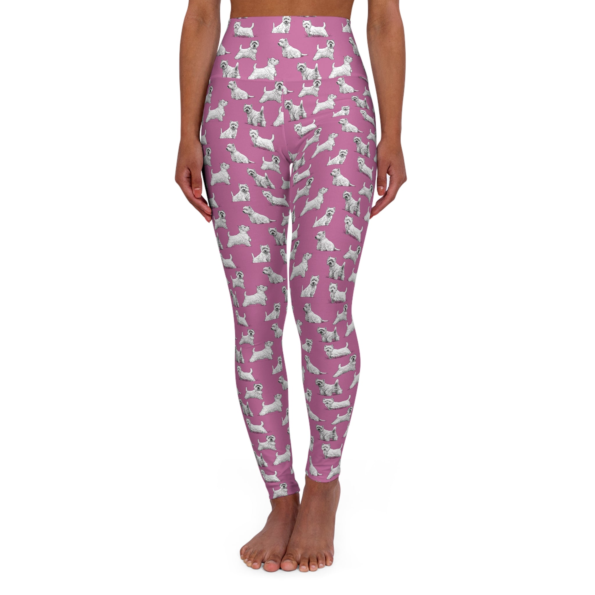 Westie High Waisted (Pink) Yoga Leggings
