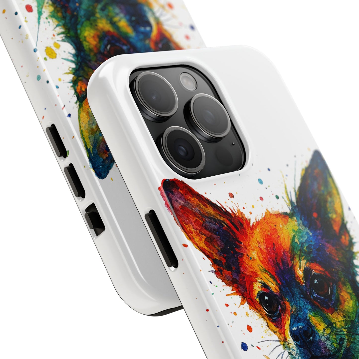 Chihuahua Portrait Splatter-Style Abstract Cell Phone Case