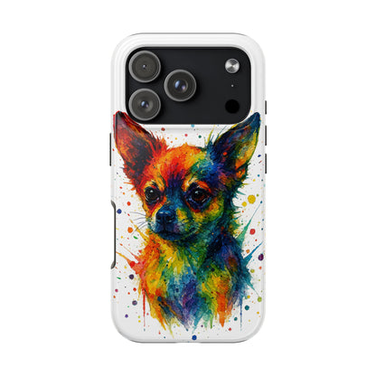 Chihuahua Portrait Splatter-Style Abstract Cell Phone Case
