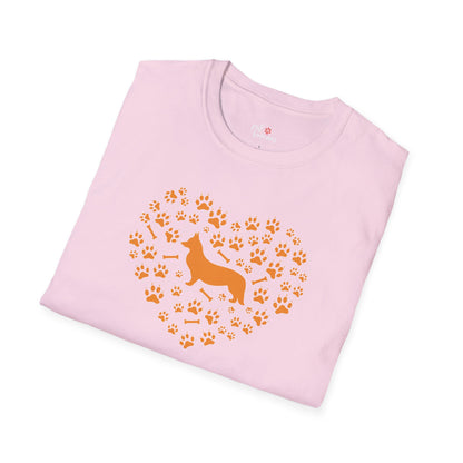 Corgi Heart Unisex Softstyle T-Shirt