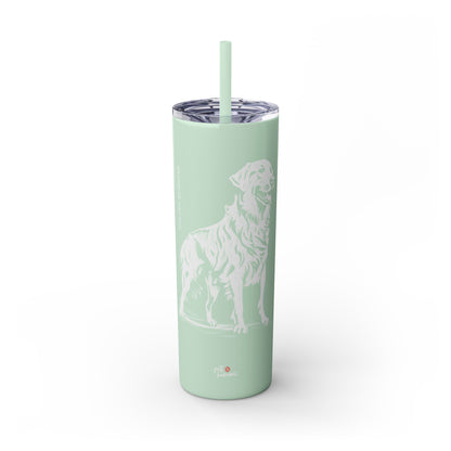 Golden Retriever Skinny Tumbler with Straw, 20oz