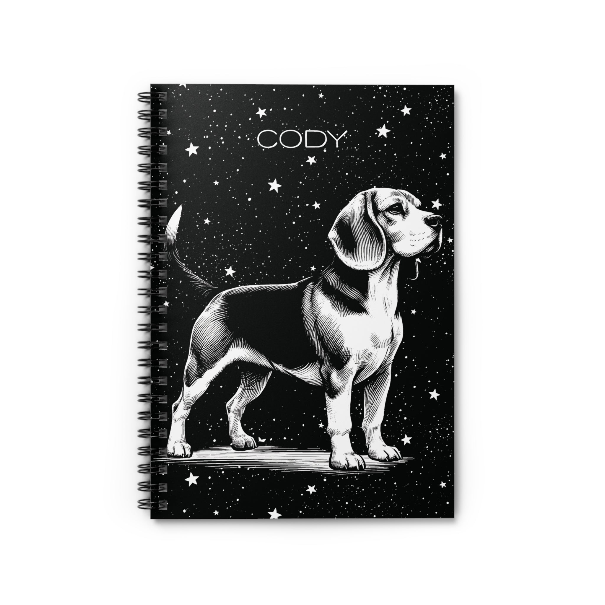 Beagle Starry Night Sky Spiral Notebook