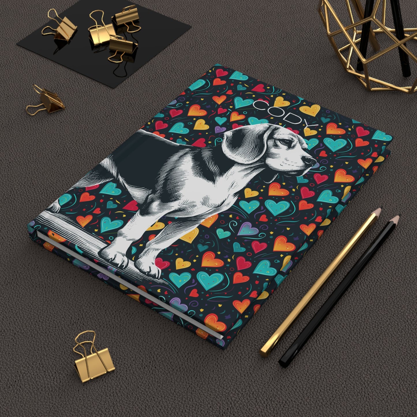 Beagle Hearts Hardcover Journal