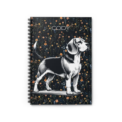 Beagle Floral Spiral Notebook