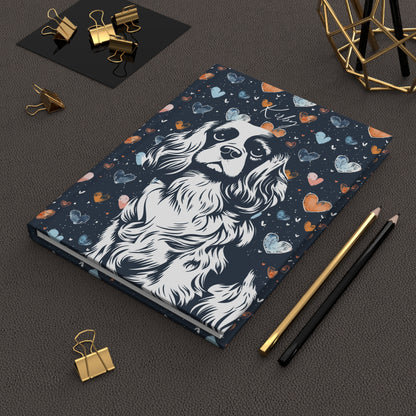 Cavalier King Charles Spaniel Hearts Hardcover Journal