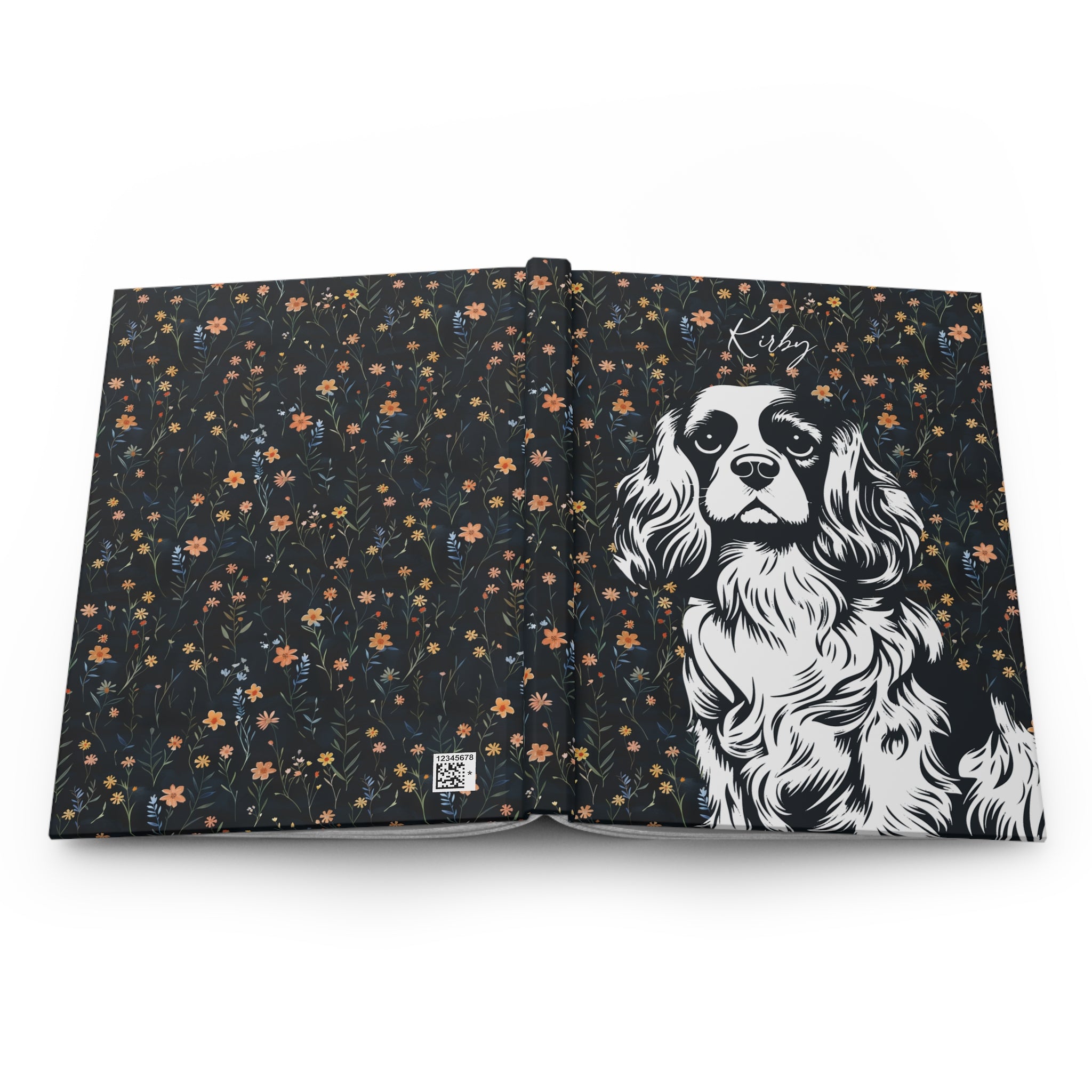 Cavalier King Charles Spaniel Flowers Hardcover Journal