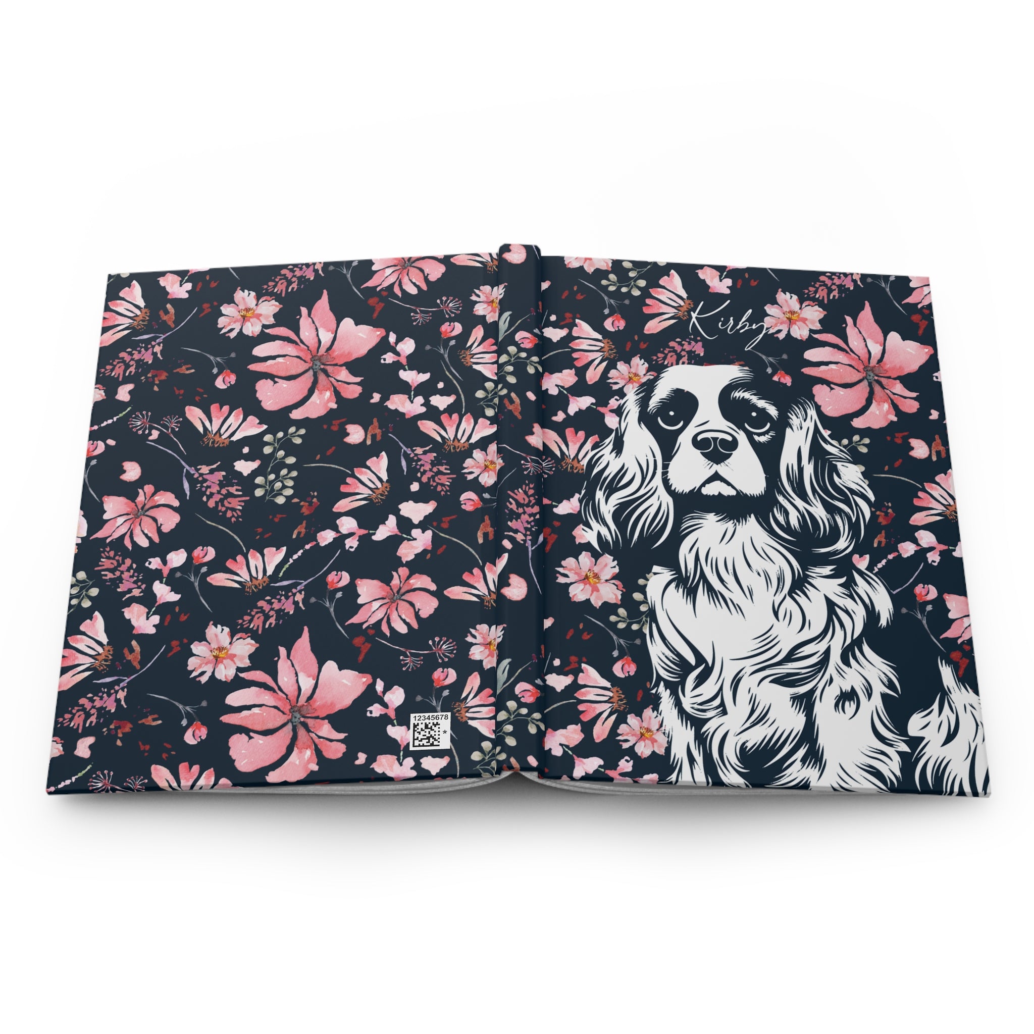 Cavalier King Charles Spaniel Flowers Hardcover Journal