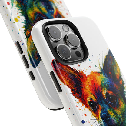 Chihuahua Portrait Splatter-Style Abstract Cell Phone Case