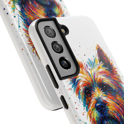 Westie Portrait Splatter-Style Abstract Cell Phone Case