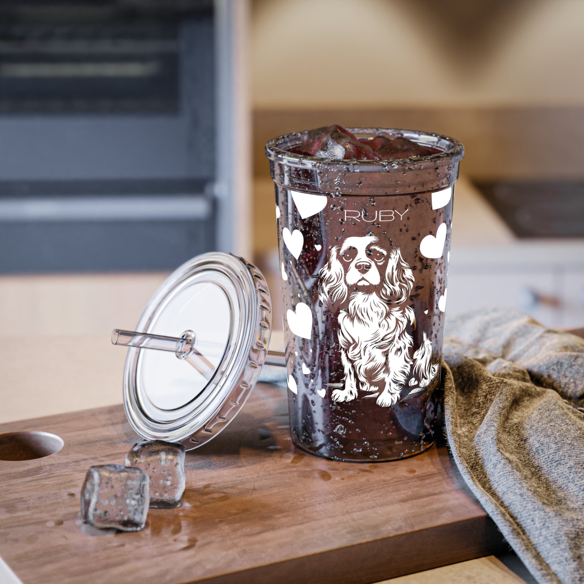 Cavalier King Charles Spaniel Heart Suave Acrylic Cup