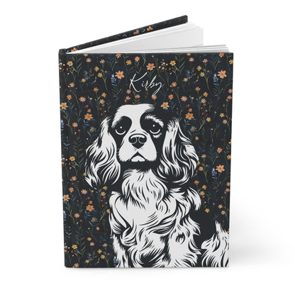 Cavalier King Charles Spaniel Flowers Hardcover Journal