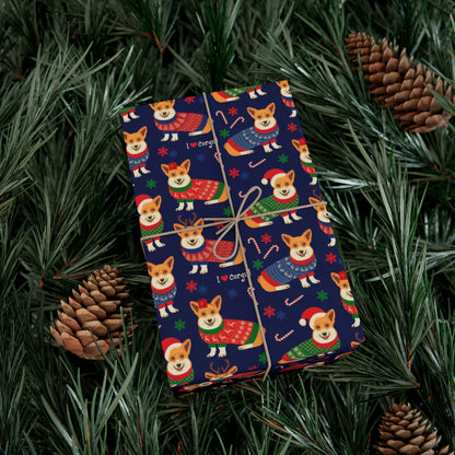 I Love Corgi Christmas Sweater Gift Wrap Papers