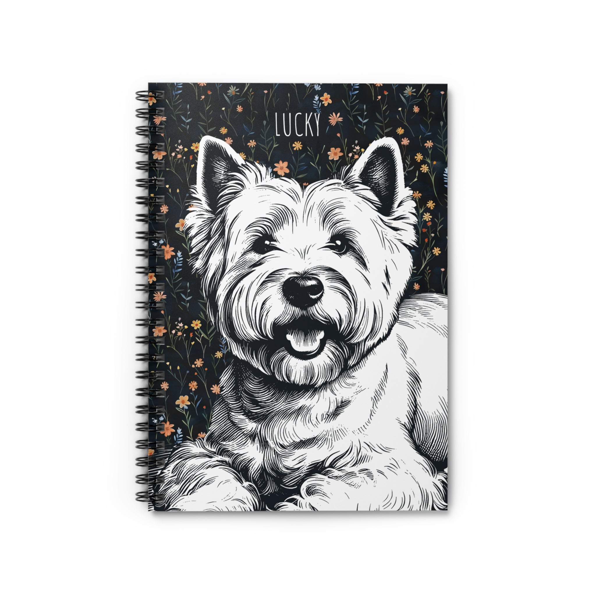 Westie Floral Spiral Notebook