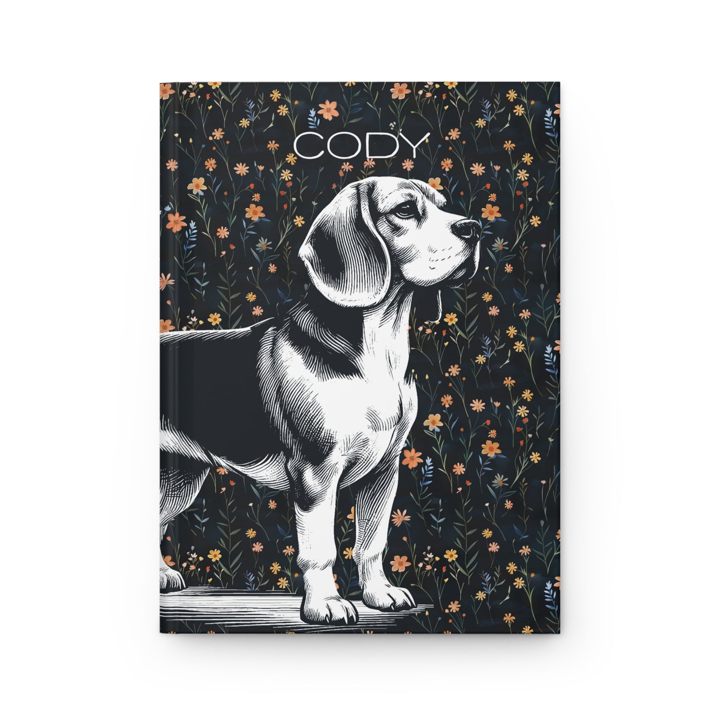 Beagle Flowers Hardcover Journal