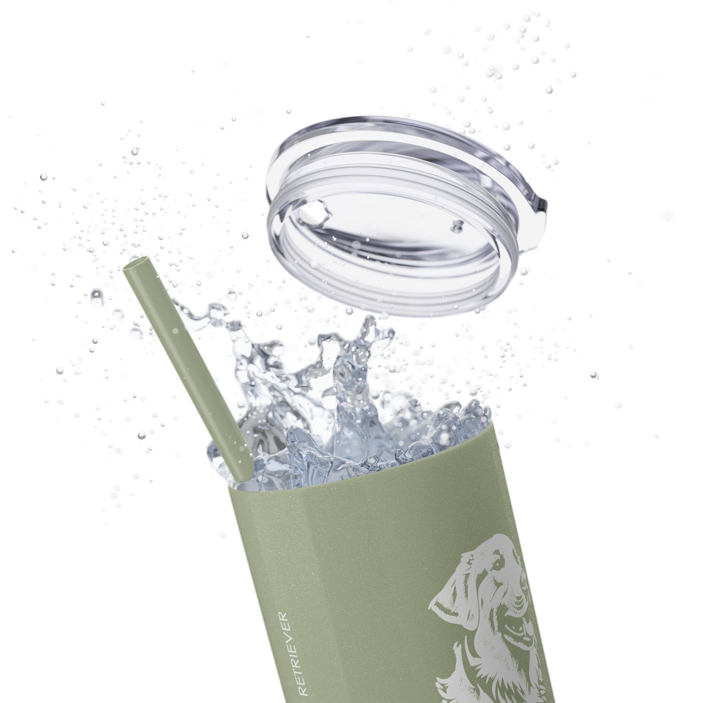 Golden Retriever Skinny Tumbler with Straw, 20oz