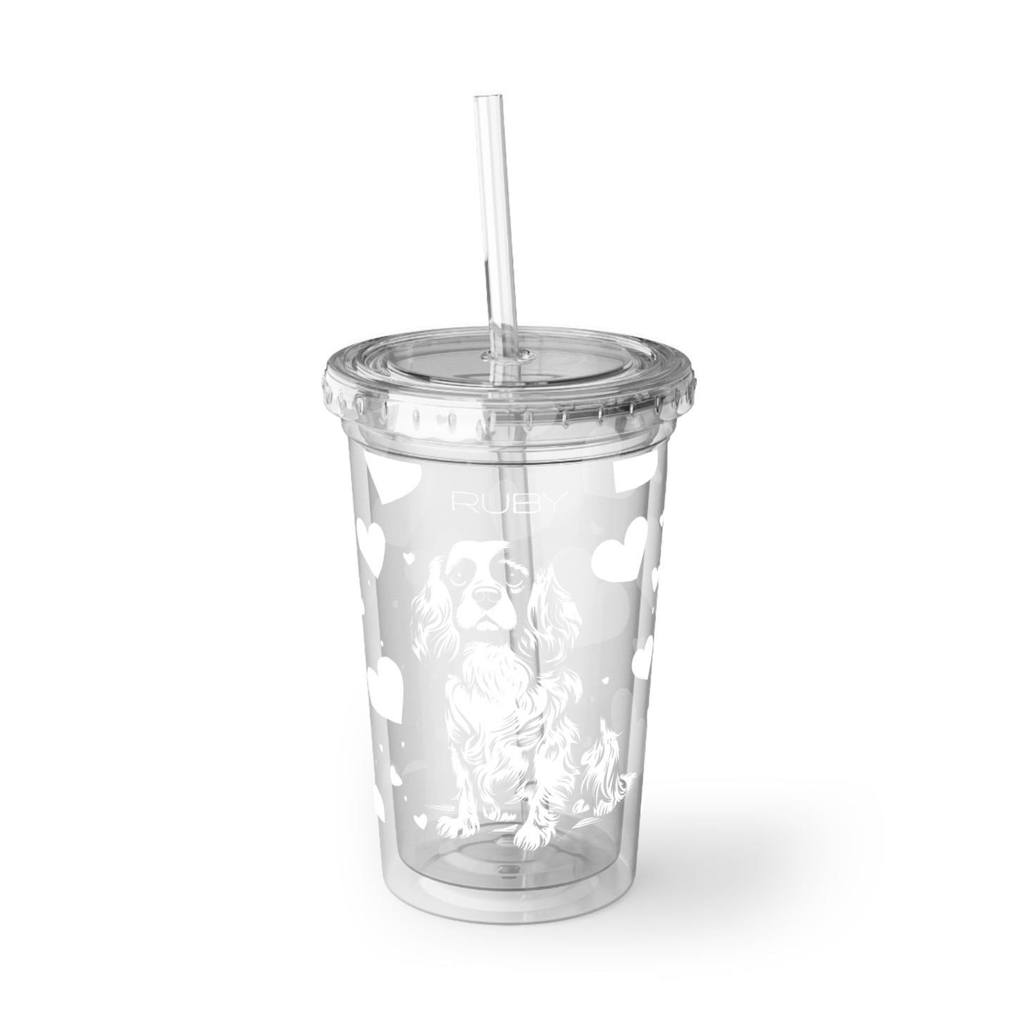 Cavalier King Charles Spaniel Heart Suave Acrylic Cup