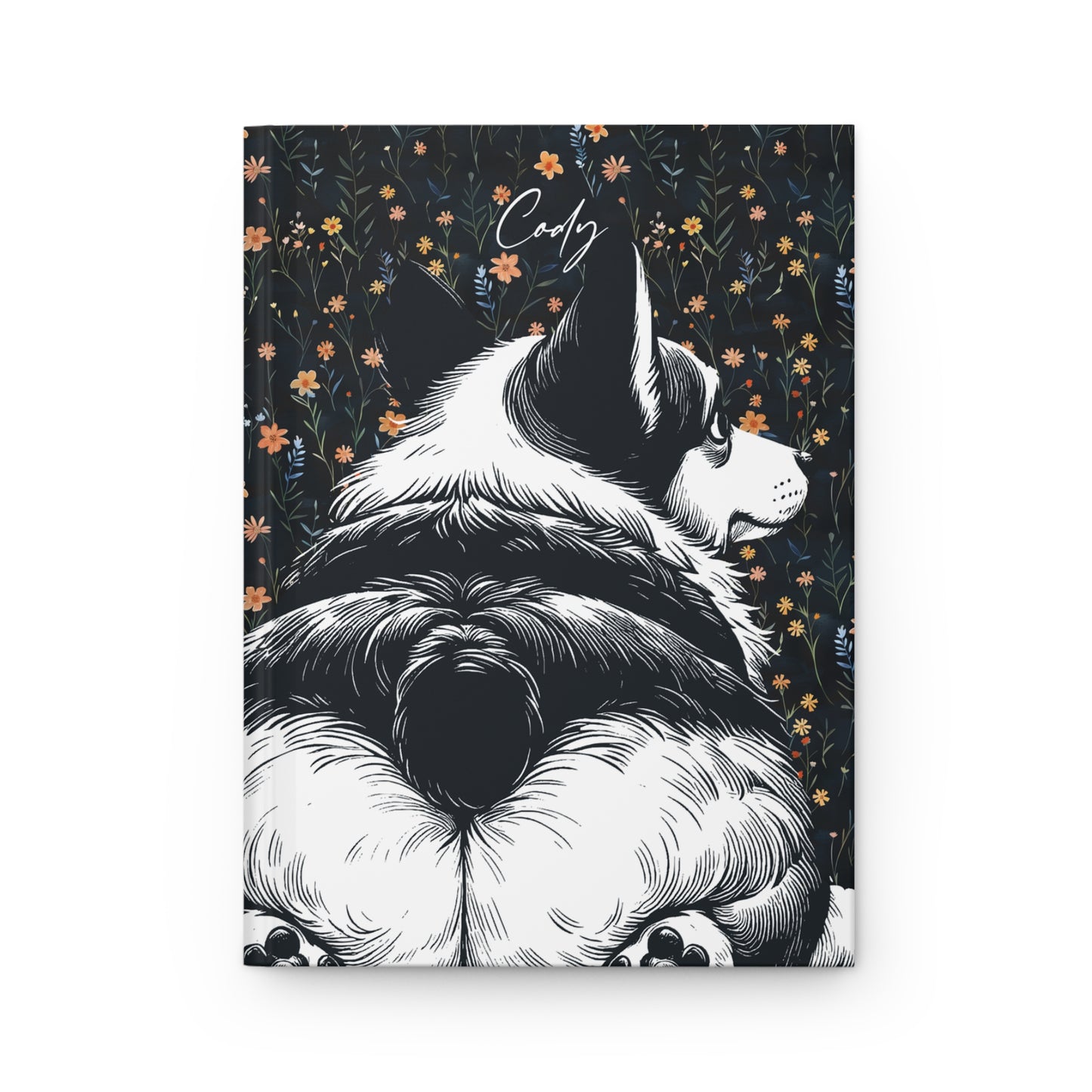 Corgi Butts Floral Hardcover Journal