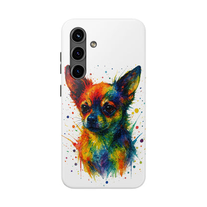 Chihuahua Portrait Splatter-Style Abstract Cell Phone Case