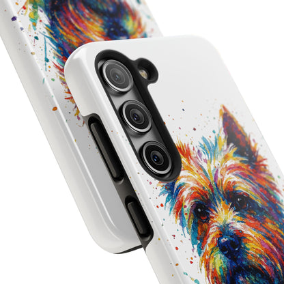 Westie Portrait Splatter-Style Abstract Cell Phone Case