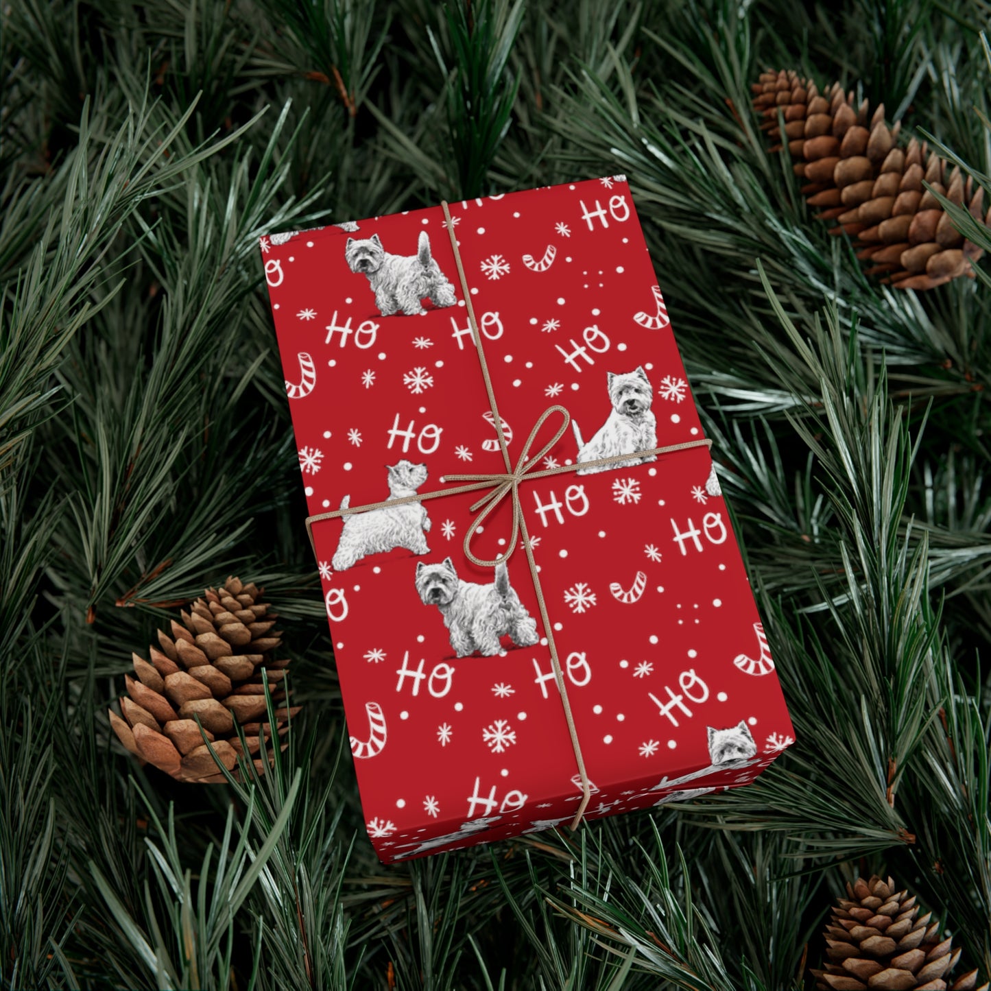 Westie Christmas "Ho Ho Ho" Gift Wrap Papers