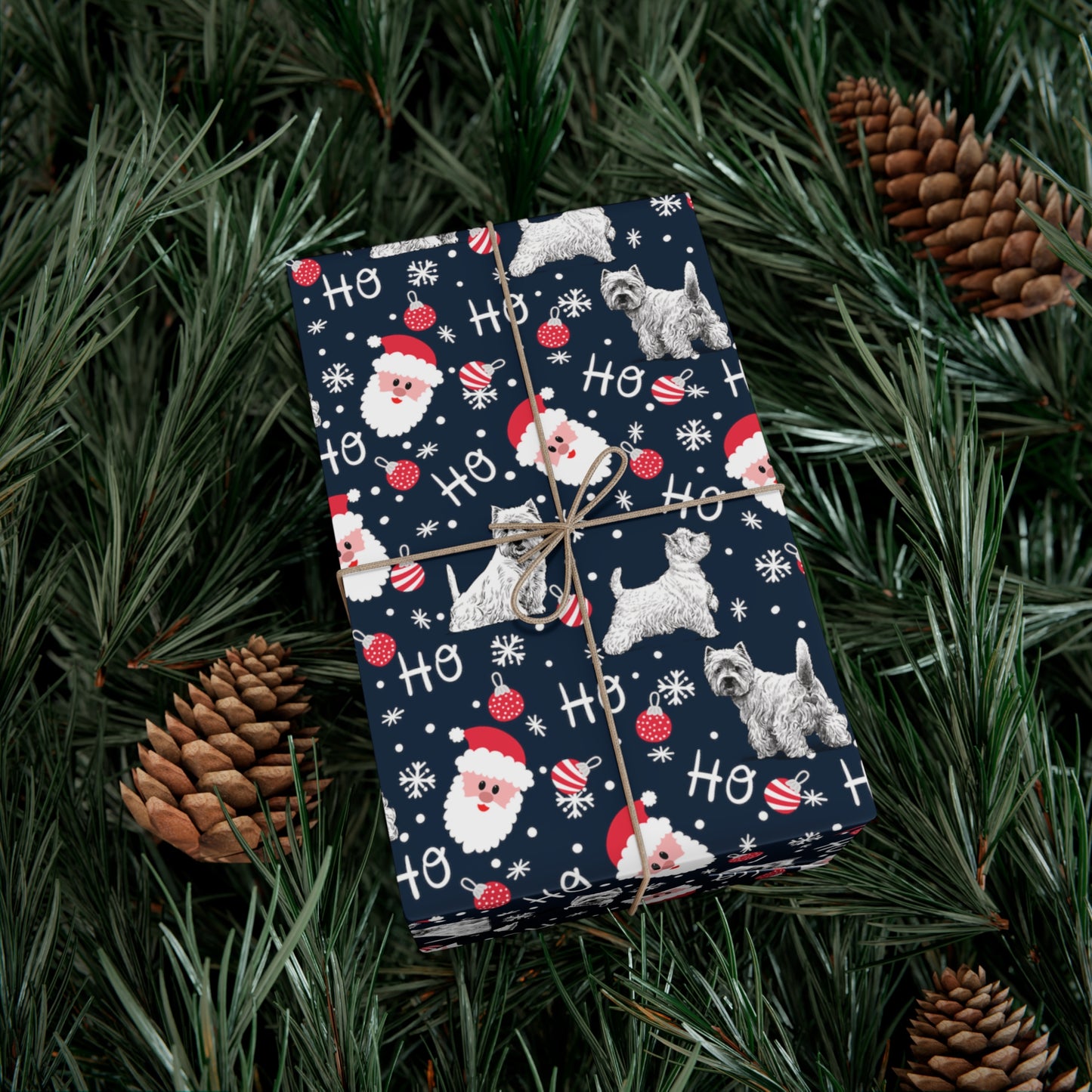 Westie Christmas Santa Gift Wrap Papers