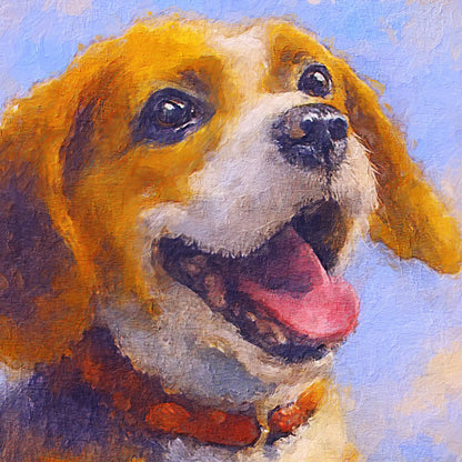 Beagle Impressionist Portrait, Beagle Wall Art Print